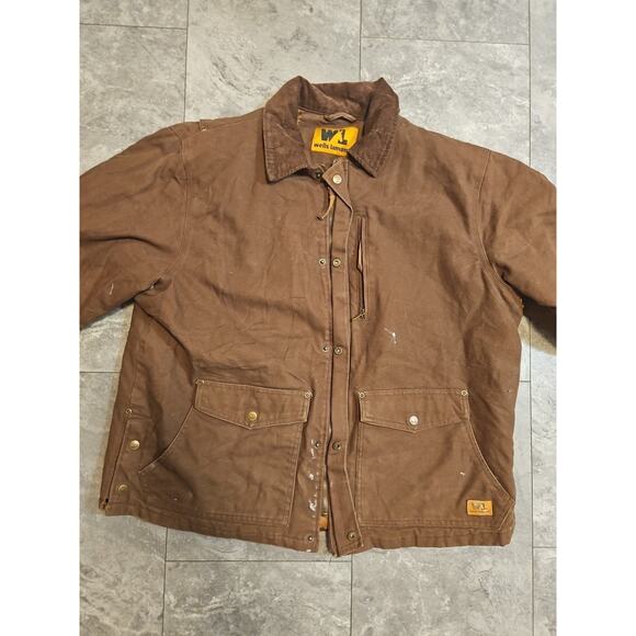 Wells Lamont Other - Wells Lamont Jacket Mens LARGE Brown Canvas Workwear Coat Detroit Style Quilted